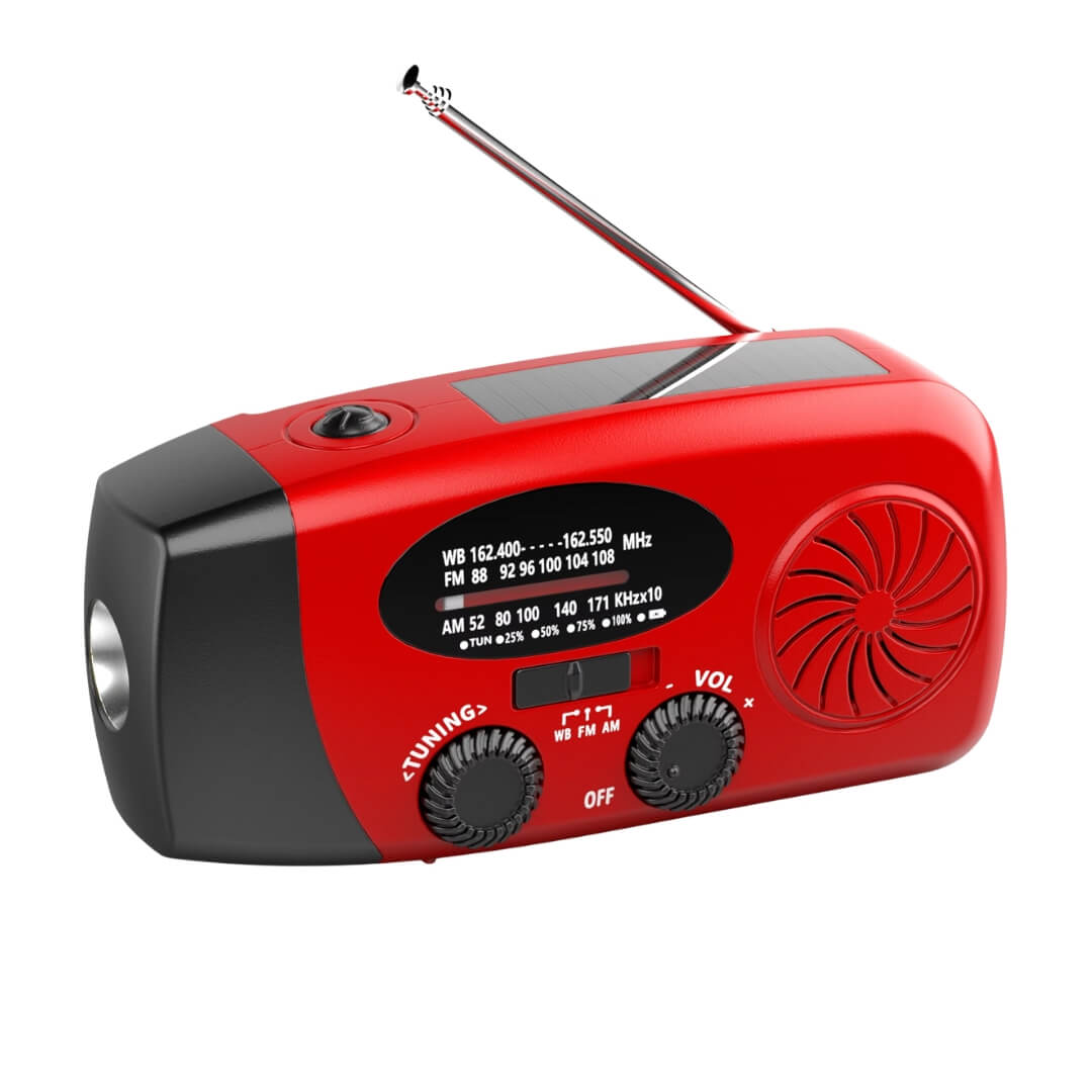 Nødradio   Solcelle  Håndsving  Powerbank 2000 Mah