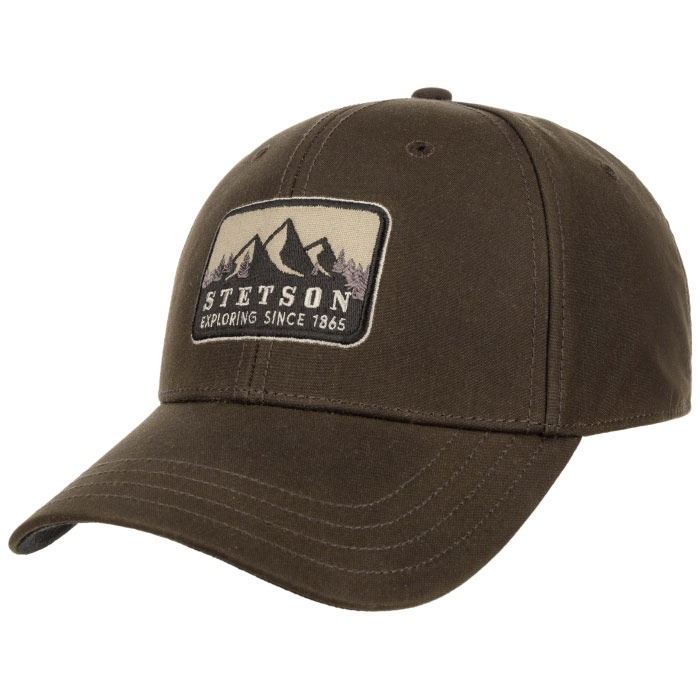 Stetson Baseball Cap Waxed Cotton  Olive Baseball Cap  Kasket