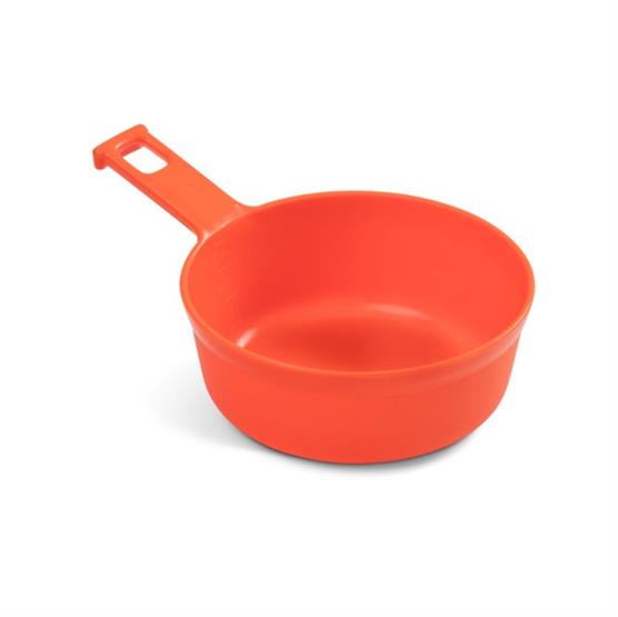 Stor Orange Mugg til Outdoor - Praktisk 0,8 L Bestik