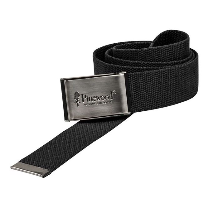 Pinewood Canvas Bælte i Sort - Perfekt til Outdoor Brug