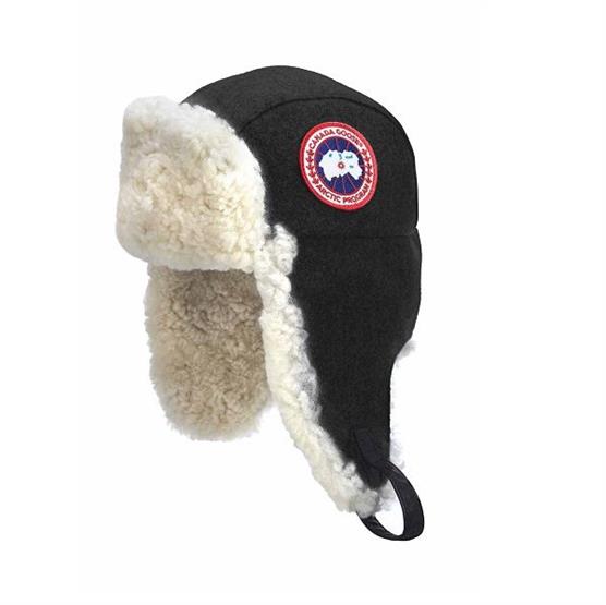 Canada Goose Mens Merino Wool Shearling Pilothat  Black