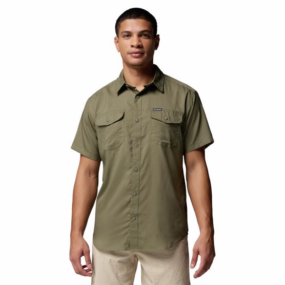 Columbia Utilizer   Solid Short Sleeve Shirt Mens  Stone Green