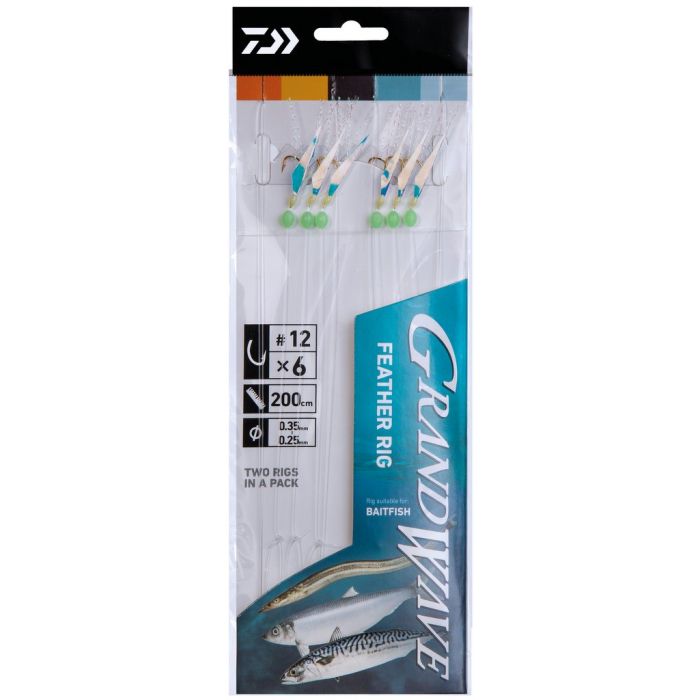 Daiwa Grand Wave Feather Rig      Str  12  2pak