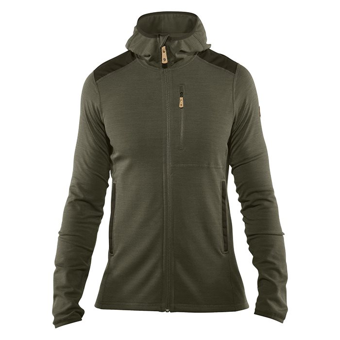 Fjällräven Keb Fleece Hoodie Herre   Mænd-laurel Green   Deep Forest-  Fleecejakker