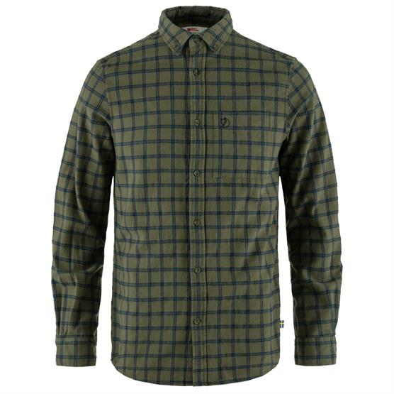 Fjällräven   Vik Flannel Shirt Mens  Laurel Green   Indigo Blue