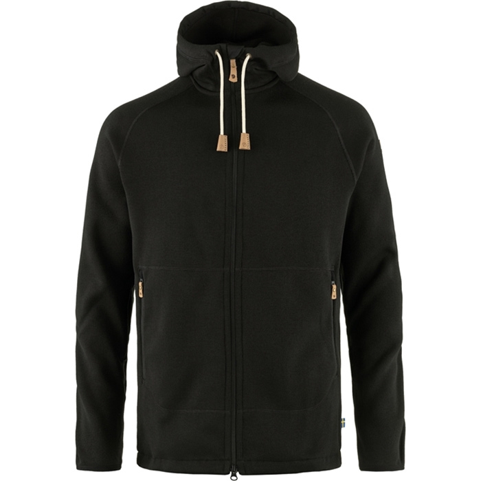Fjällräven Övik Fleece Hoodie - Sort Fleecejakke på tilbud