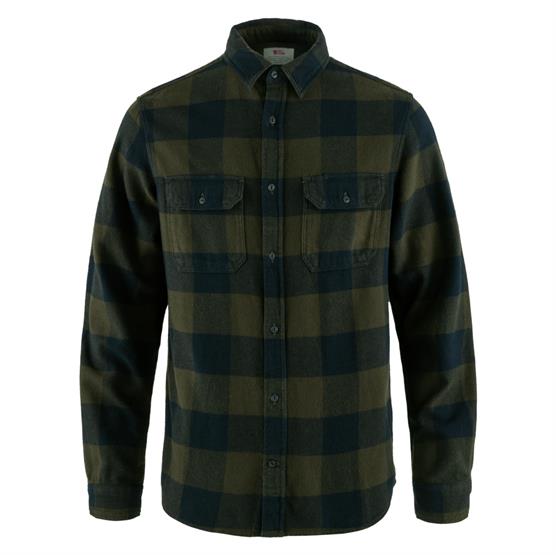Fjällräven   Vik Heavy Flannel Shirt Mens  Deep Forest   Dark Navy