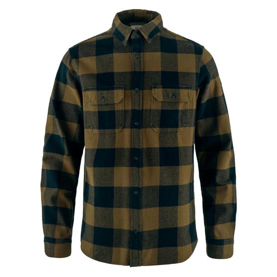 Fjällräven   Vik Heavy Flannel Shirt Mens  Wood Brown   Dark Navy