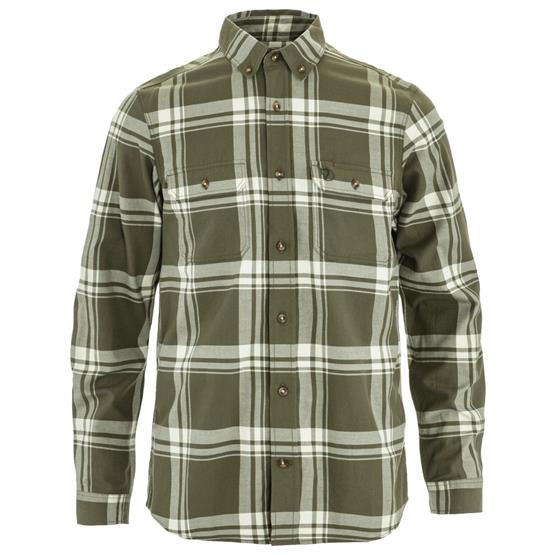 Fjällräven   Vik Lite Flannel Shirt Mens  Laurel Green   Chalk White