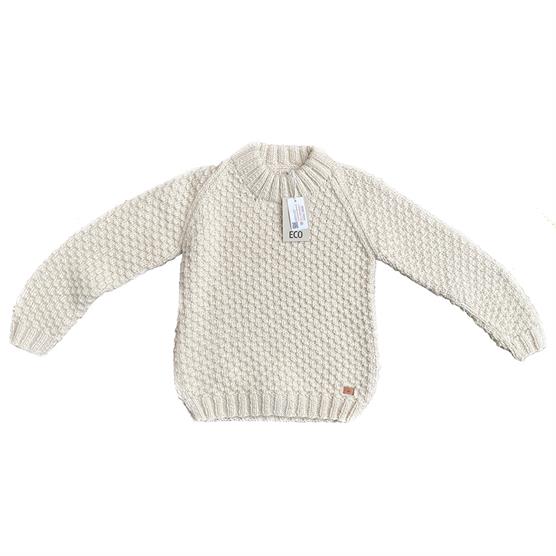 Fuza Wool Ladies Butterfly Sweater Round Neck White