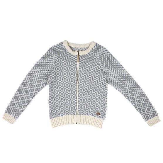 Fuza Wool Ladies Iris Cardi  Silver Blue