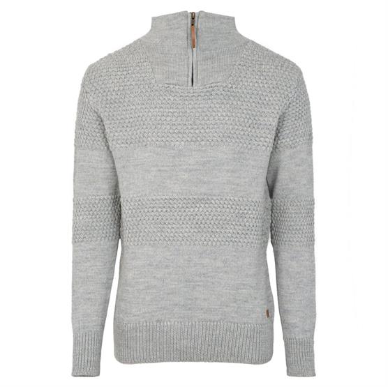 Fuza Wool Mens Nyhavn     Zip Sweater  Silver Grey