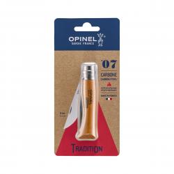 Opinel No7 Carbon Steel        Bøg Blister Kniv