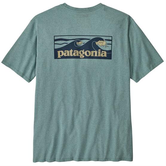 Patagonia Mens Boardshort Logo Pocket Responsibili-tee  Blue Sage