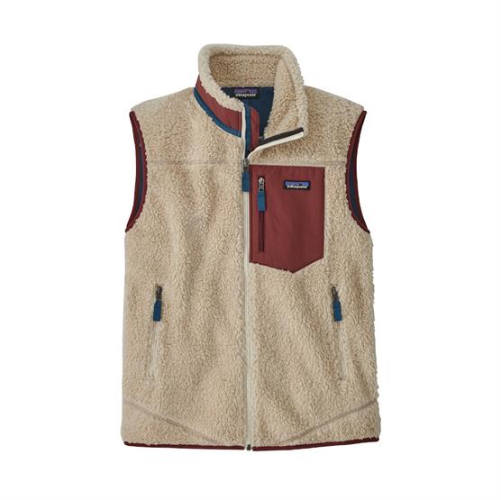 Patagonia Mens Classic Retro-  Vest  Dark Natural   Sequoia Red
