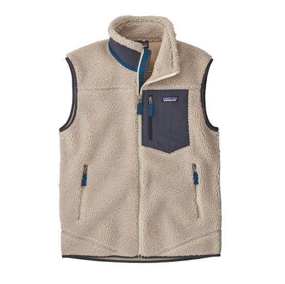 Patagonia Mens Classic Retro-  Vest  Natural   Smolder Blue