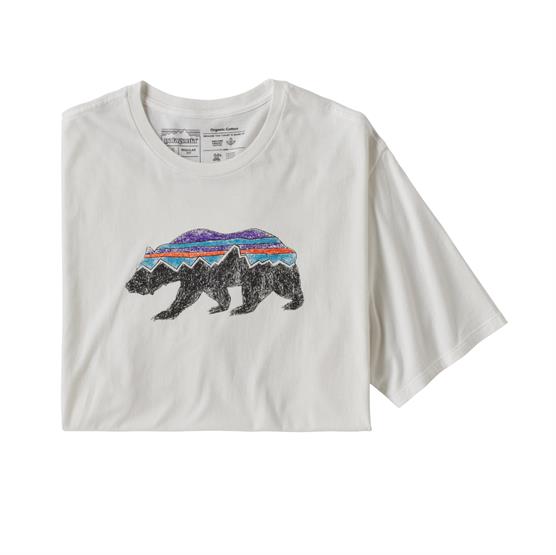 Patagonia Mens Fitz Roy Bear Organic  -shirt  White