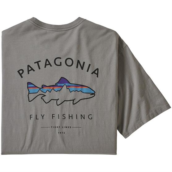 Patagonia Mens Framed Fitz Roy Trout Organic  -shirt  Grey