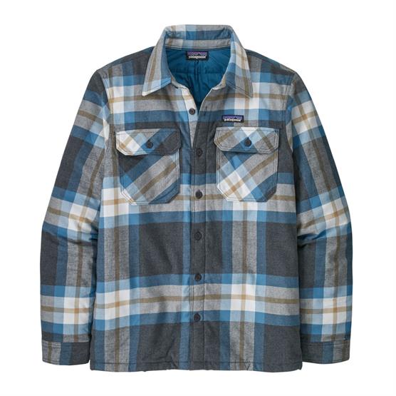 Patagonia Mens Insulated Organic Cotton   Fjord Flannel Shirt  Forestry   Ink Black