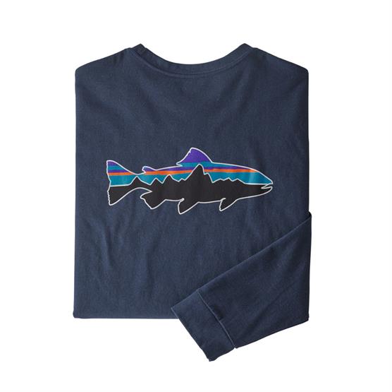 Patagonia Mens     Fitz Roy Trout Responsibili-tee  New Navy