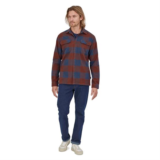 Patagonia Mens     Organic Cotton   Fjord Flannel Shirt  Mountain Plaid: Smolder Blue