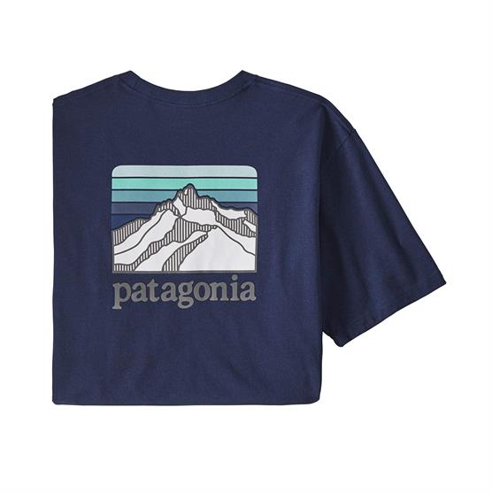 Patagonia Mens Line Logo Ridge Pocket Tee  Classic Navy