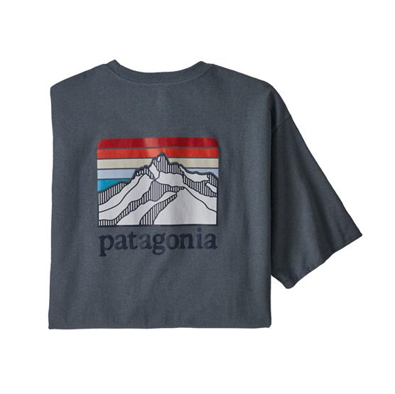 Patagonia Mens Line Logo Ridge Pocket Tee  Plume Grey