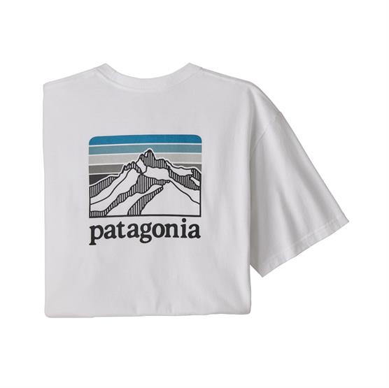 Patagonia Mens Line Logo Ridge Pocket Tee  White