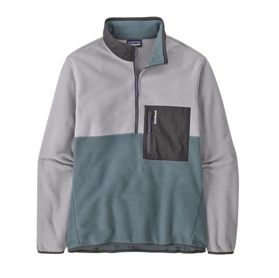 Patagonia Mens Microdini     Zip      Nouveau Green   Salt Grey
