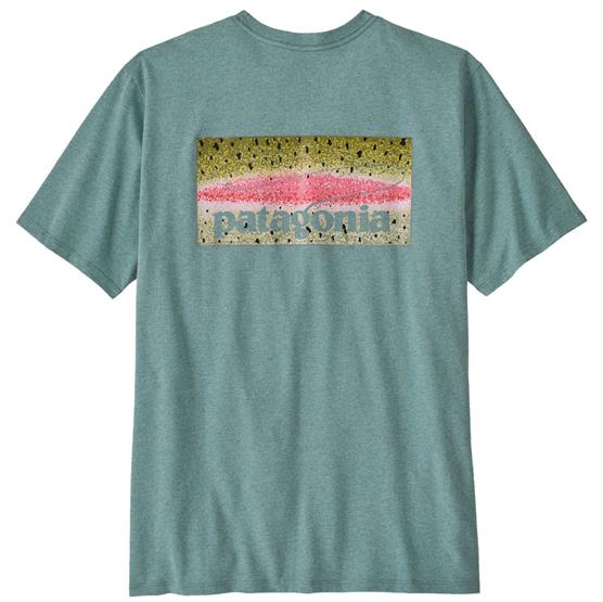Patagonia Mens Take   Stand Responsibili-tee  Rainbow Run Blue Sage