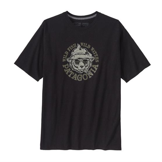 Patagonia Mens Take   Stand Tee  Wild Grizz   Ink Black