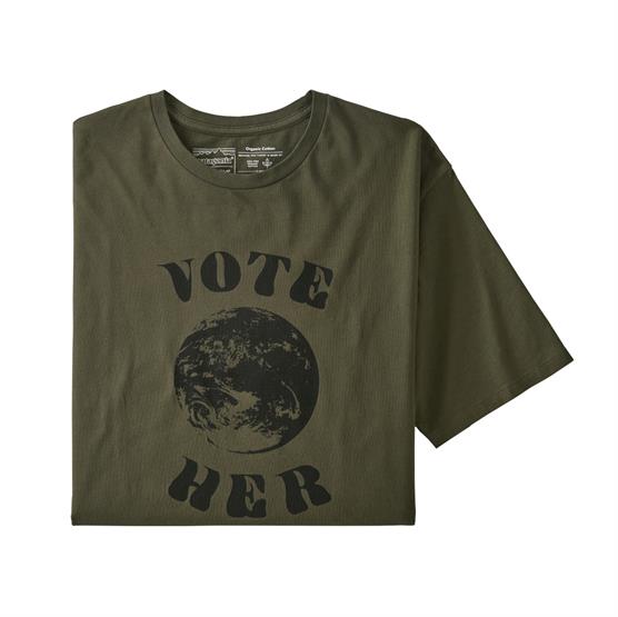 Patagonia Mens Vote Her Organic  -shirt  Basin Green