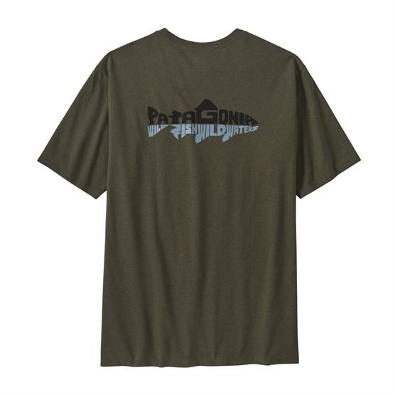 Patagonia Mens Wild Waterline Pocket Tee  Basin Green
