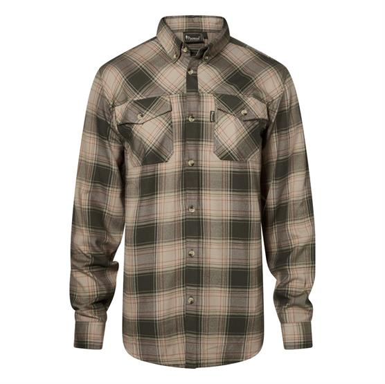Pinewood Finnveden Forest Flannel Shirt Mens  Olive     Green