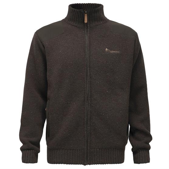 Pinewood Hurricane Full Zip Sweater Mens    Brown Mel