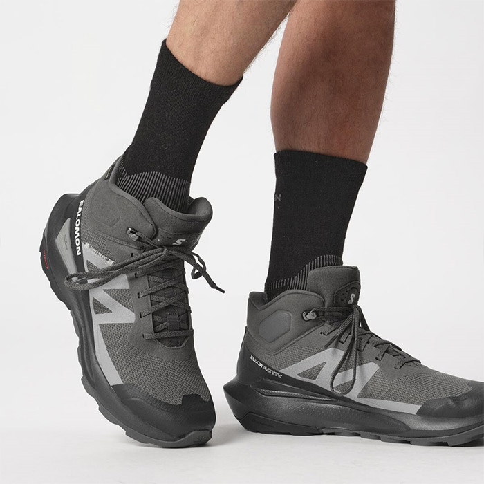 Salomon Elixir Activ Mid Gtx Herre Mænd Magnet Phantom Sharkskin-41 Vandrestøvler