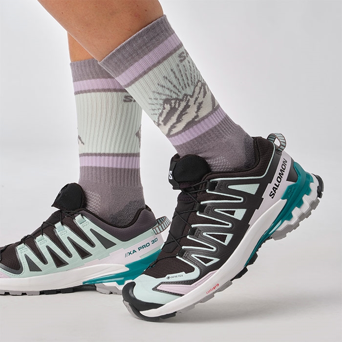 Salomon   Pro 3d V9 Gtx Kvinder   Damer  Blk Aqua Blue- 36         Vandresko