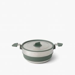 Sea   Summit Detour Stainless Steel Collapsible Pot 3l Laurel Wreath Green Gryde