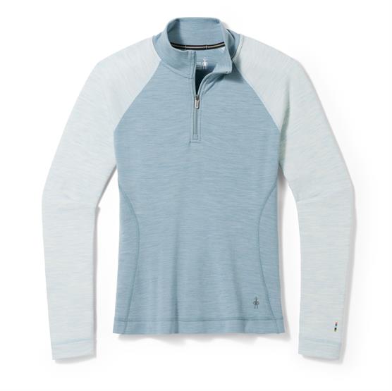 Smartwool Womens Thermal Merino Base Layer Zip Lead Heather