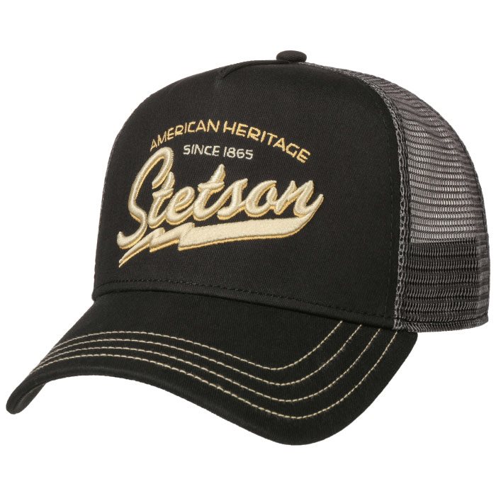 Stetson Trucker Cap American Heritage  Black Baseball Cap  Kasket