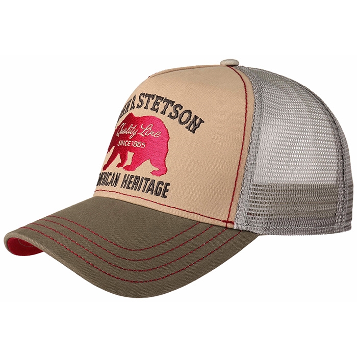 Stetson Trucker Cap American Heritage Grizzly Bear  Brown Baseball Cap  Kasket