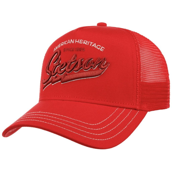 Stetson Trucker Cap American Heritage  Red Baseball Cap  Kasket