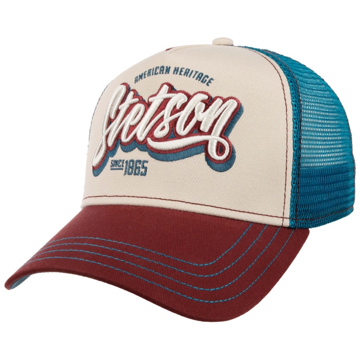 Stetson Trucker Cap American Heritage  Red Blue Baseball Cap  Kasket