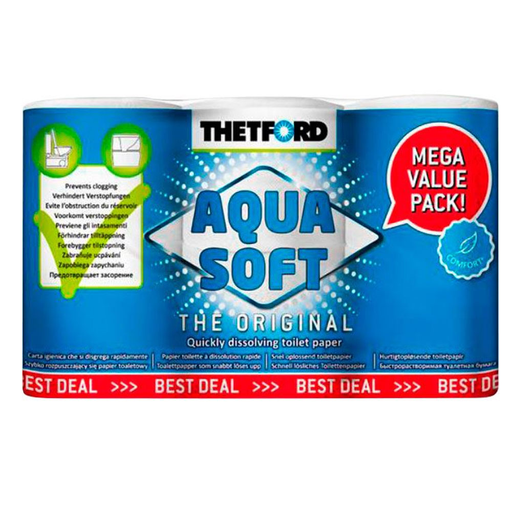 Thetford Aqua Soft Toiletpapir  Opløseligt    Ruller