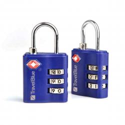 Travelblue     Tsa   Dial Combi Lock  Blue Hængelås