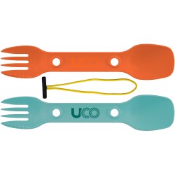 Uco Utility Spork 2pk With Cord Teal  Bestik