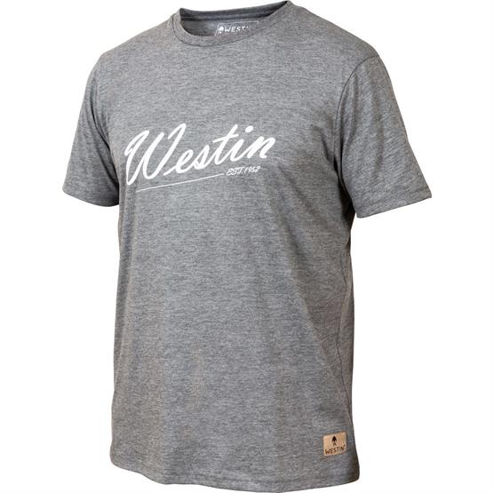 Westin Old School T-shirt i Grå Melange - Komfortabel Fiskebeklædning