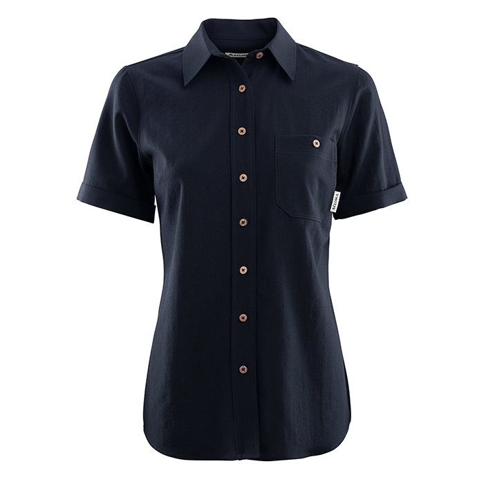 Aclima Leisurewool Short Sleeve Shirt Woman Mørkeblå- Skjorter