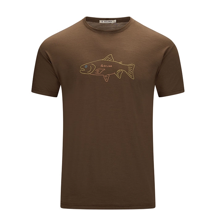 Aclima Lightwool Classic Tee Salmon-dark Earth- -shirt Polo-shirt