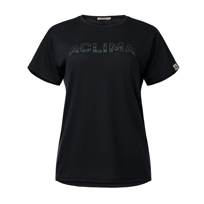 Aclima Lightwool T-shirt til kvinder - Sort afslappet pasform